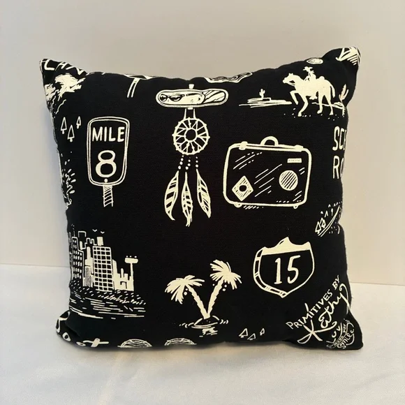 Primitives By Kathy Florida Small Decorative Graphic Accent Pillow Black - Picture 2 of 3